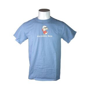 Teddy the Dog Stay Golden Betty Short Sleeve Tee Blue Betty White Dog Medium